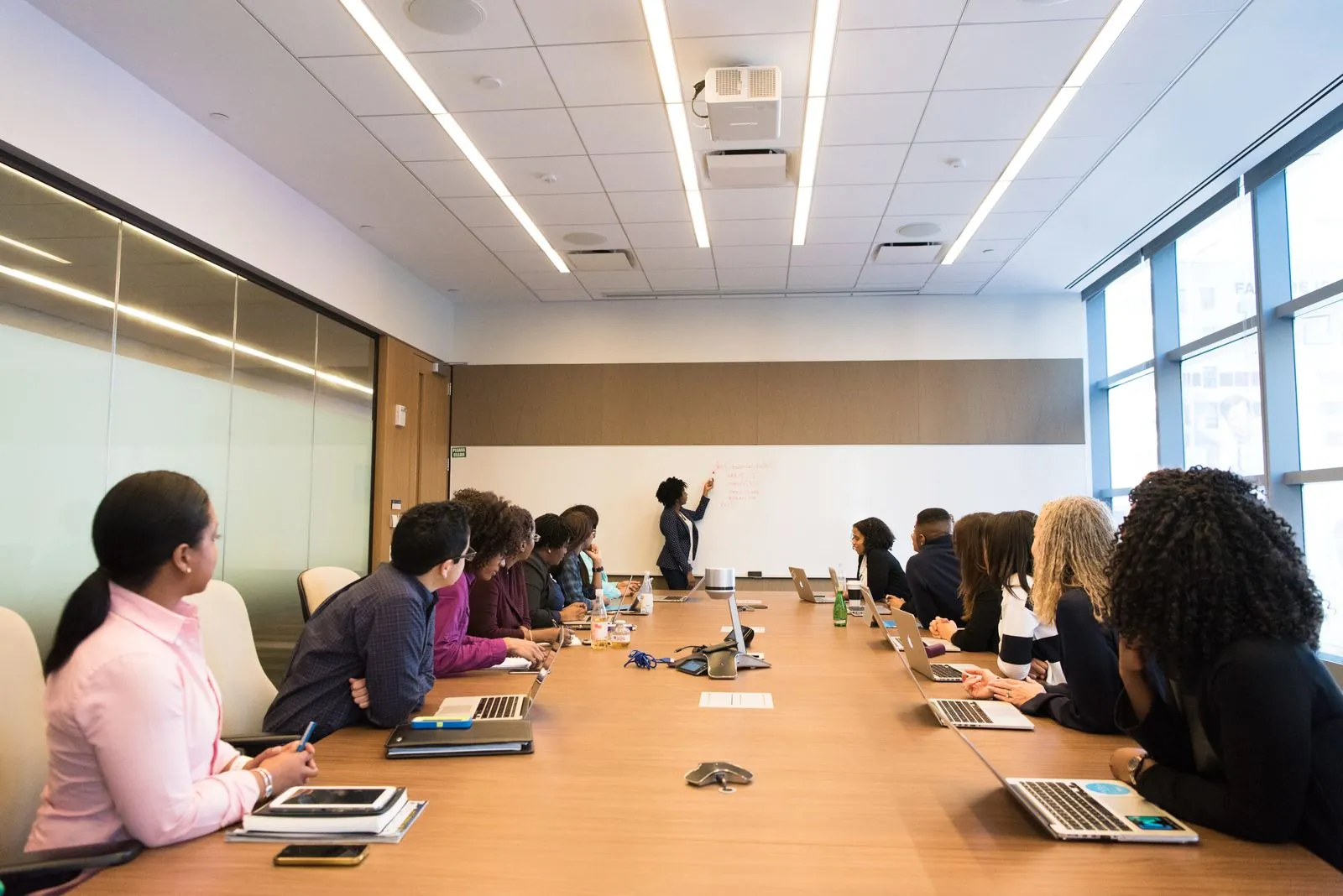 office team in a modern workplace ready for a commercial move